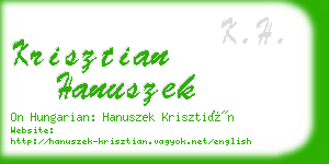 krisztian hanuszek business card